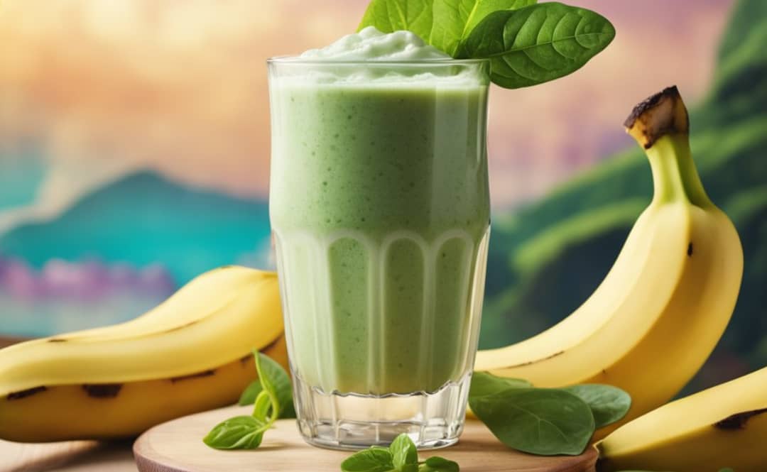 Kefir Smoothie with Banana and Spinach Recipe