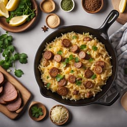 Sauerkraut and Sausage Skillet