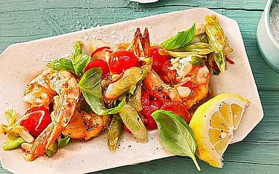 Healthy Pan-Grilled Barbecue Shrimp