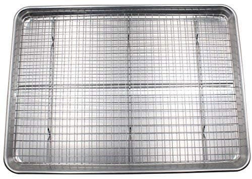 Checkered Chef Baking Sheets for Oven - Half Sheet Pan with Stainless Steel Wire Rack Set 1-Pack - Easy Clean Cookie Sheets, Aluminum Bakeware Aluminum Half Sheet 1 Pack