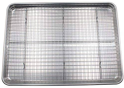 Checkered Chef Baking Sheets for Oven - Half Sheet Pan with Stainless Steel Wire Rack Set 1-Pack - Easy Clean Cookie Sheets, Aluminum Bakeware Aluminum Half Sheet 1 Pack